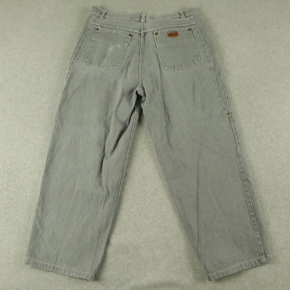 Vtg Cotler Jeans Mens 36 Loose Baggy Cotton‎ Pleated Denim Gray